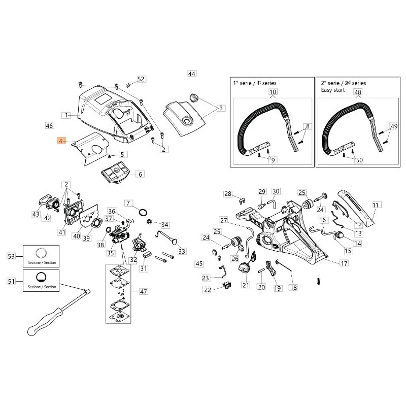 foto del prodotto deflettore originale oleomac motosega modelli gsh 510 gsh 560 50310170r