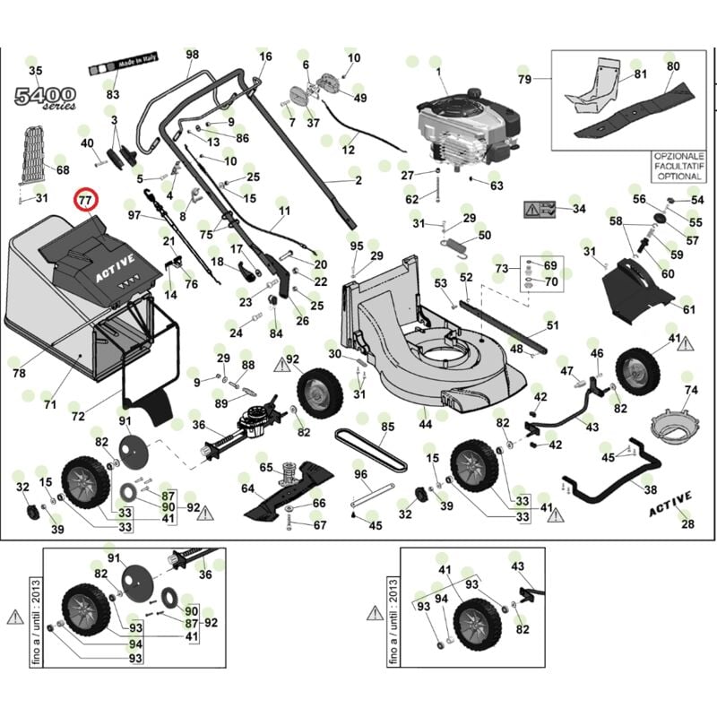 foto del prodotto deflettore parasassi originale active rasaerba tagliaerba modelli 5400 sb 050396