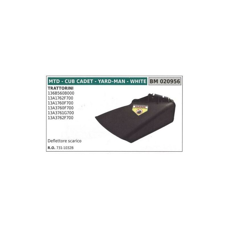 foto del prodotto deflettore scarico mtd trattorino rasaerba tosaerba tagliaerba 136b560b000 020956