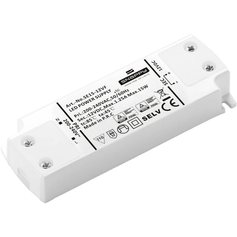 foto del prodotto dehner elektronik se 15 12vf 12vdc trasformatore per led, driver per led tensione costante 15 w 1.25 a 12 v dc 1 pz.