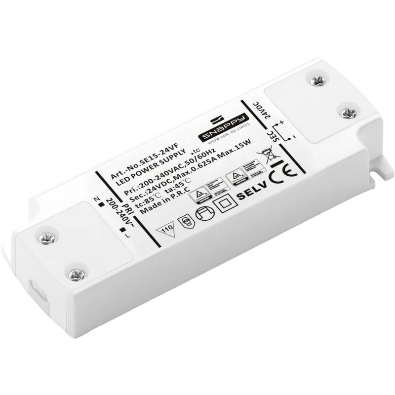 foto del prodotto dehner elektronik se 15 24vf 24vdc trasformatore per led, driver per led tensione costante 15 w 0.625 a 24 v dc adatt