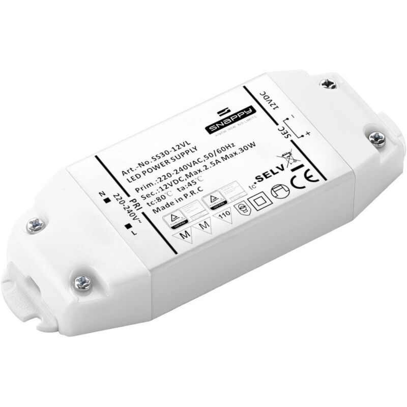 foto del prodotto dehner elektronik trasformatore per led, driver per led tensione costante 30 w 2.50 a 12 v dc protezione sovraccarico,
