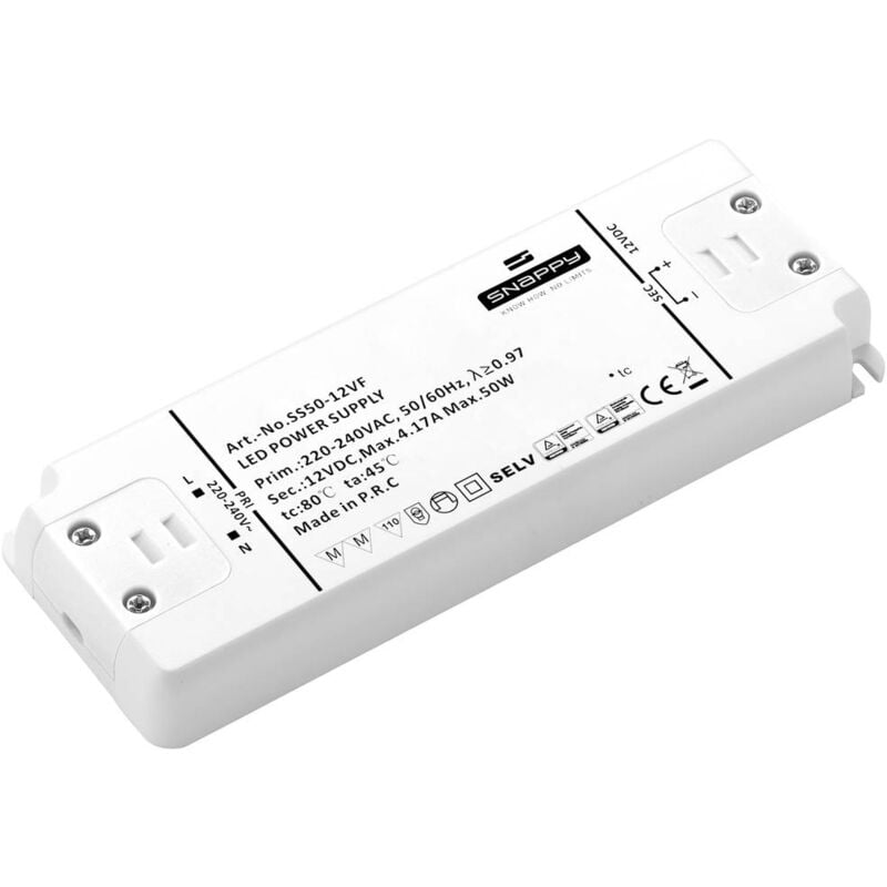 foto del prodotto dehner elektronik trasformatore per led, driver per led tensione costante 50 w 2.08 a 24 v dc protezione sovraccarico,