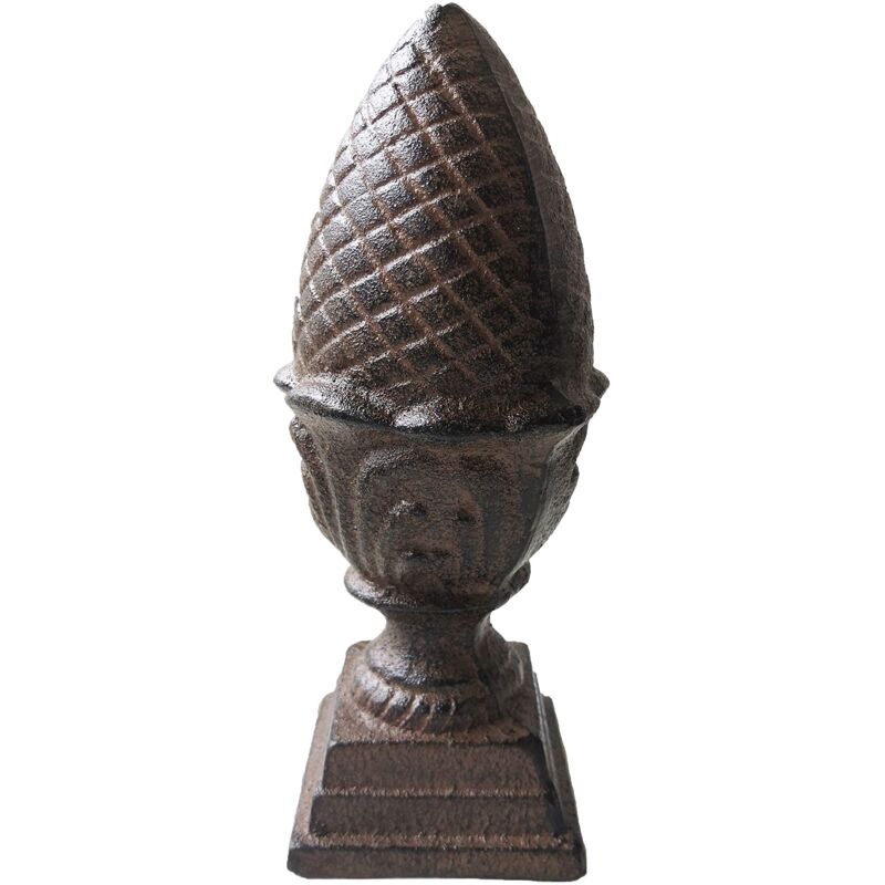foto del prodotto dehner statuetta decorativa a forma di pigna, 8,8 cm, altezza 22 cm, in ghisa, marrone