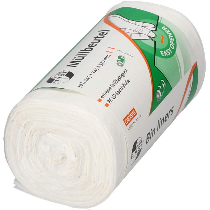 foto del prodotto deiss first plus in ldpe, materiale 1a, 30 l, bianco, 50 pezzi rotolo 36002