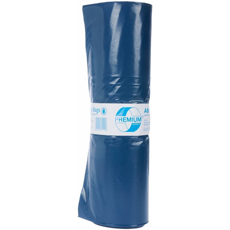 foto del prodotto deiss premium 10086 sacchi per rifiuti per 240 tonnellate, l tipo 80, 1200 mm x 1350 mm, colore blu confezione da 10 pezzi 