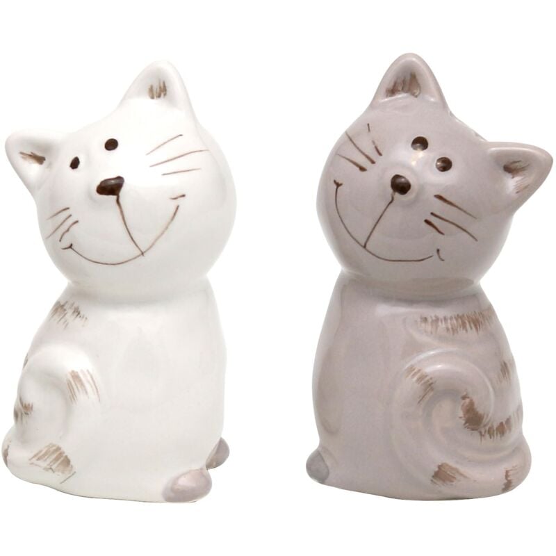 foto del prodotto dekohelden24 hw kr26 set di 2 saliera in ceramica, per gatti, dimensioni circa 7 x 6 x 7 cm, motivo gatto