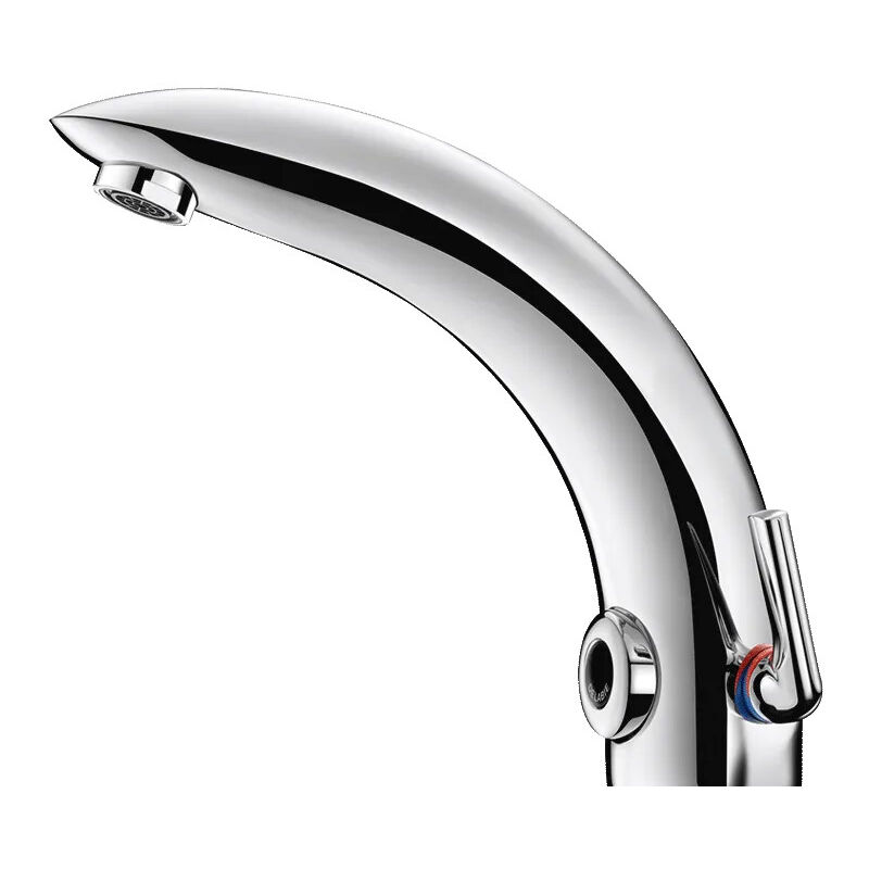 foto del prodotto delabie miscelatore monocomando per lavabo tempomatic mix 2, rete 230 12v con trasformatore