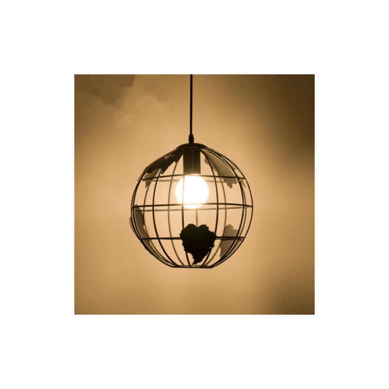 foto del prodotto delaveek goeco lampadari a sospensione retro sferico metallo luce pendente base e27 per soggiorno camera da letto sala da pranzo ufficio bar caf 
