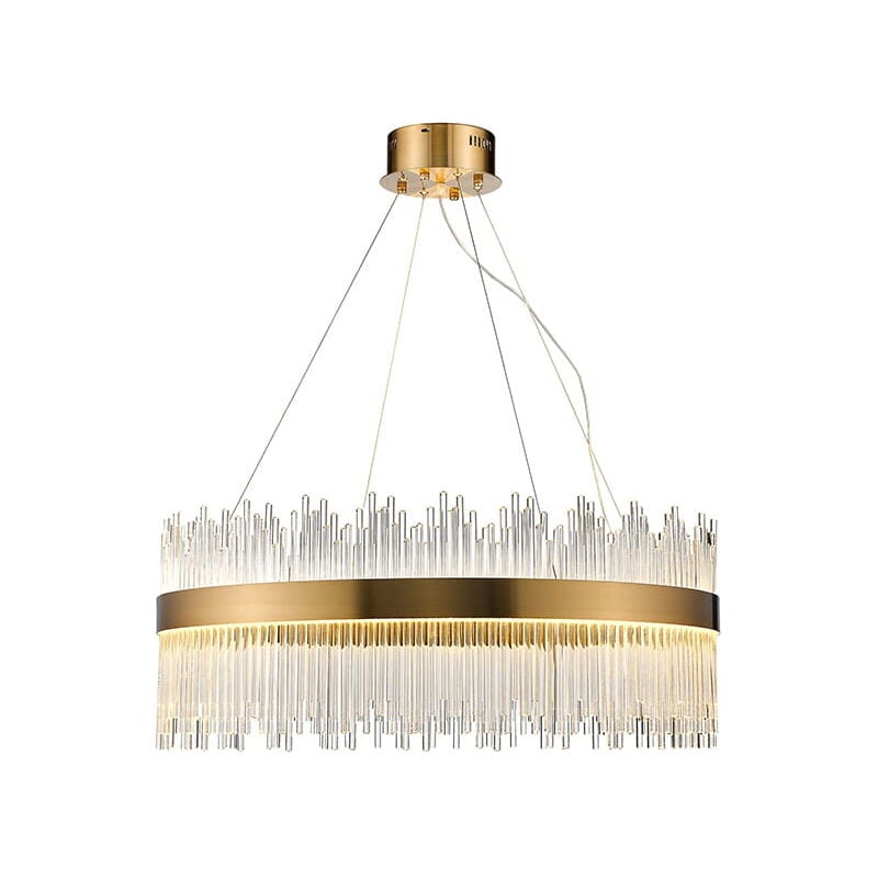 foto del prodotto delhi crystal rods lampadario 600x260 mm, led 35w, ottone