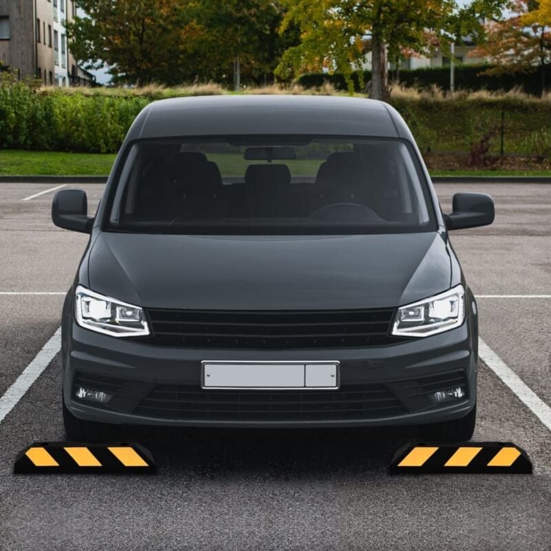 foto del prodotto delimitatori di parcheggio riflettenti 2 pz 56x15x10cm in gomma cod mxl 58984