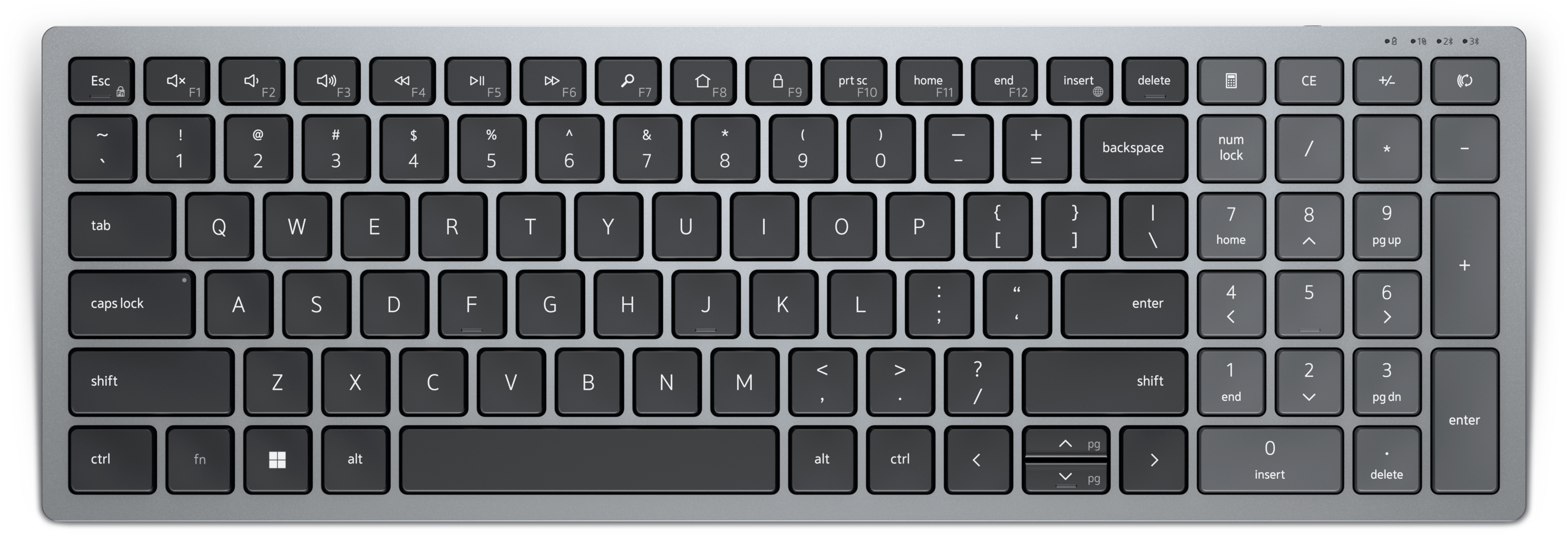 foto del prodotto dell kb740 tastiera ufficio rf senza fili bluetooth qwerty italiano grigio, nero