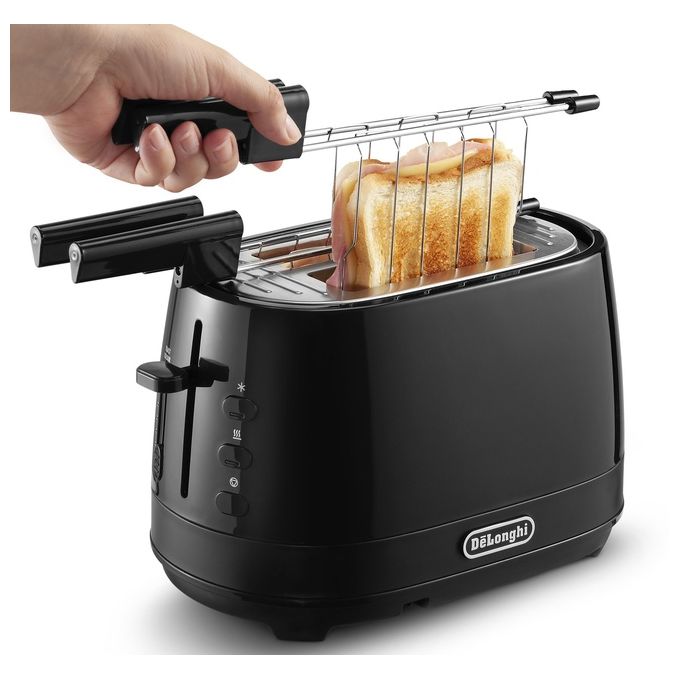 foto del prodotto delonghi ctlap2203.bk tostapane a 2 scomparti potenza 550 w nero
