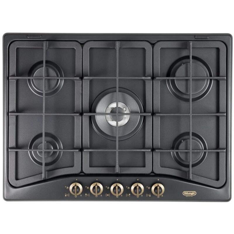 foto del prodotto delonghi - de'longhi anf 57 pro piano cottura antracite da incasso gas 5 fornelli