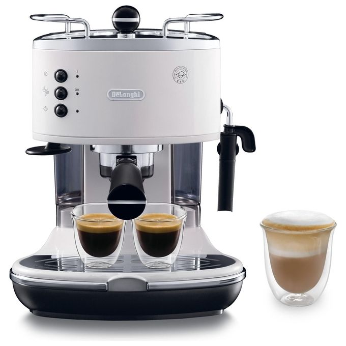 foto del prodotto delonghi eco311.w icona macchina da caffe' sistema manuale potenza 1100 w capacita' 1,4 litri cappuccino system porta filtro bianco