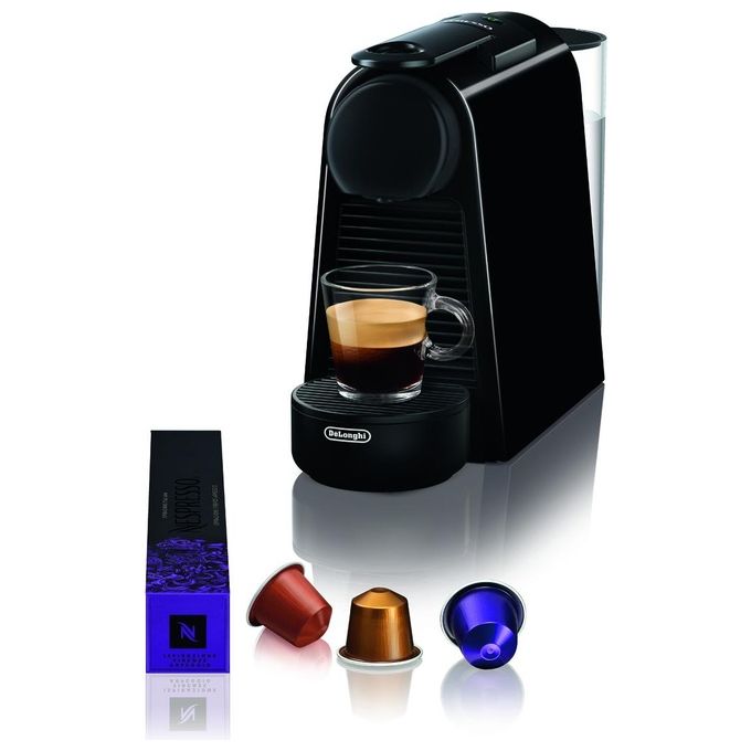 foto del prodotto delonghi en85.b essenza mini macchina da caffe' sistema nespresso potenza 1150 w capacita' 0,6 litri energy saving flow stop nero