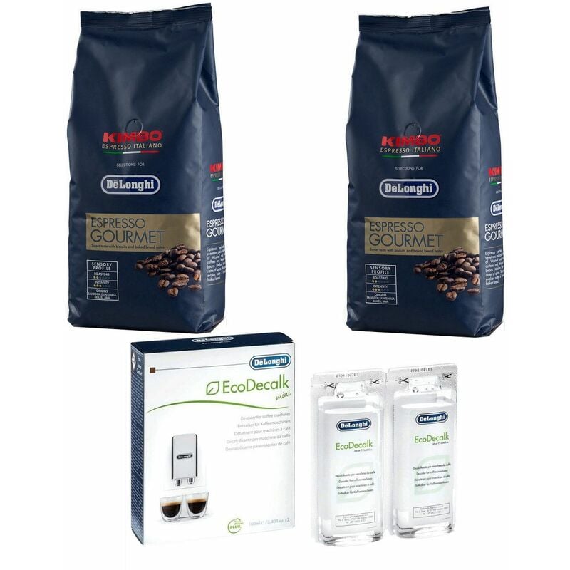 foto del prodotto delonghi lot de 2 paquets caf en grains kimbo vari t gourmet 1kg et 1 d tartrant macchina da caff , caffettiera 4374710
