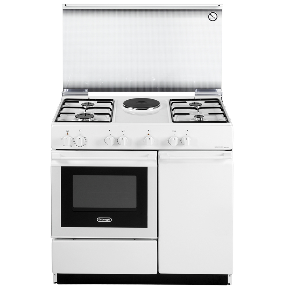 foto del prodotto delonghi sew8541nedm cucina a libera installazione 86 50 piano a gas 4 bruciatori forno elettrico 40l classe a bianco sew 8541 n edm