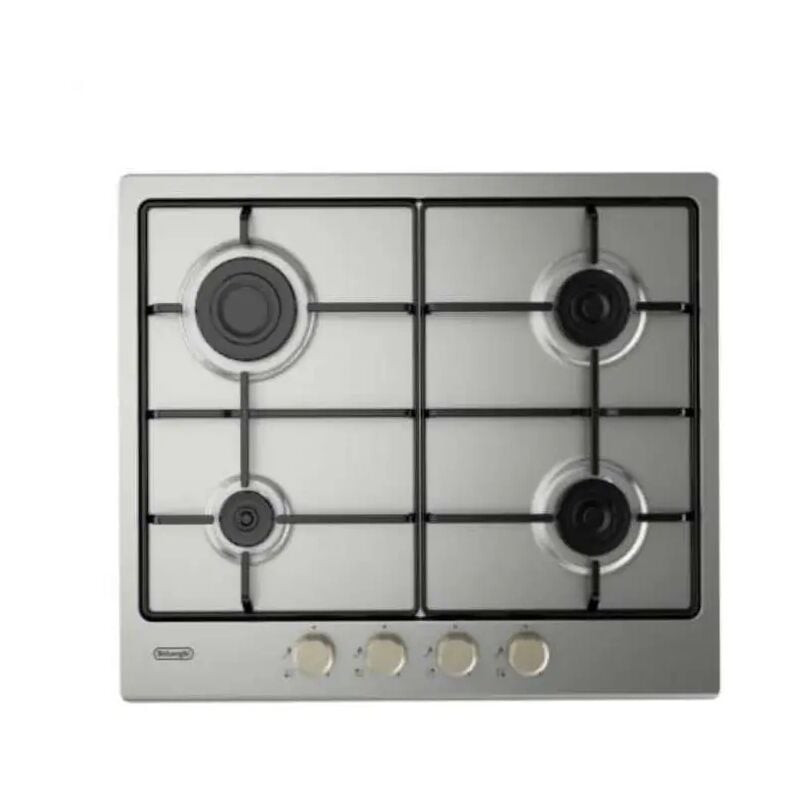 foto del prodotto delonghi ylg60f piano cottura a gas inox 60cm 4 fuochi griglie smaltate