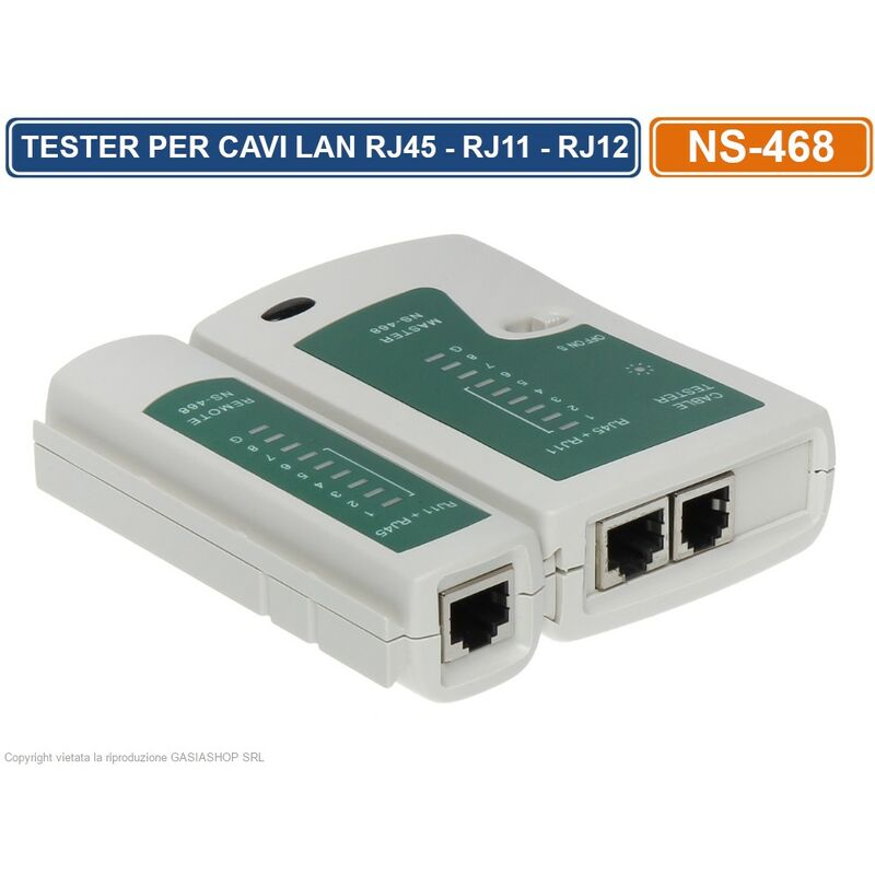 foto del prodotto delta tester per cavo di rete lan telefonico rj45 rj11 rj12 network ethernet test cavi