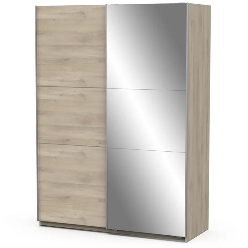 foto del prodotto demeyere armadio 2 ante scorrevoli ghost con specchio quercia 148x59,9x203 cm