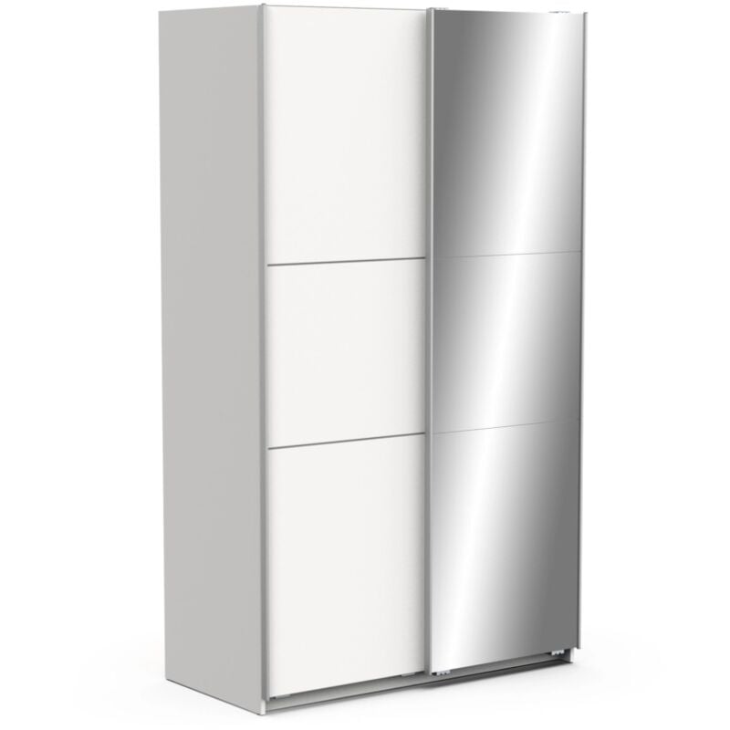 foto del prodotto demeyere armadio ghost bianco con ante scorrevoli e specchio, 116x59x203 cm