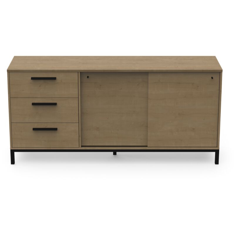 foto del prodotto demeyere madia 2 porte scorrevoli e 3 cassetti l181 cm craft