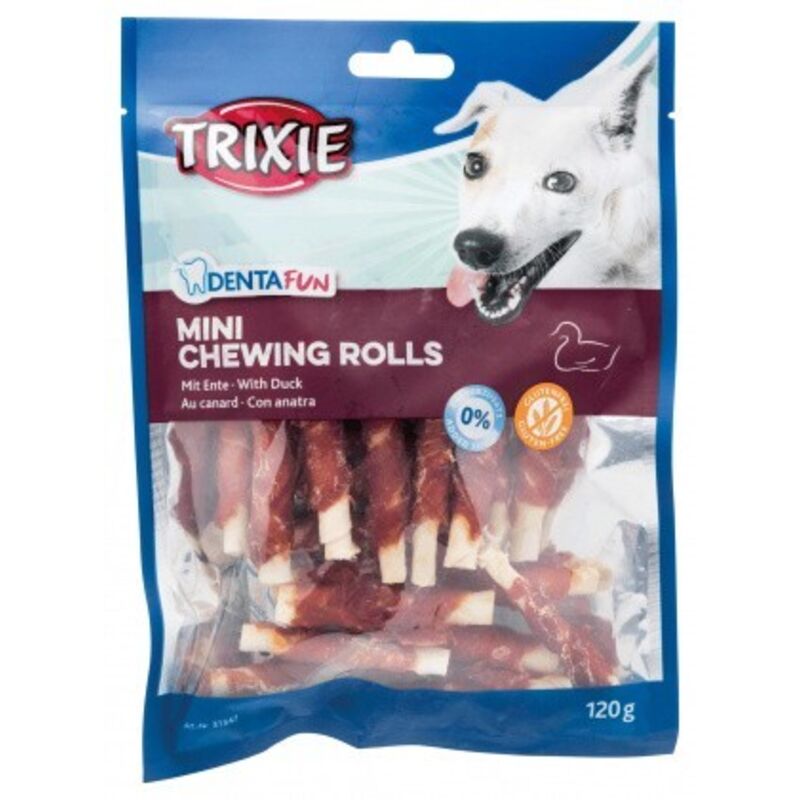 foto del prodotto dentafun chewing rolls mini con anatra da 120 gr trixie