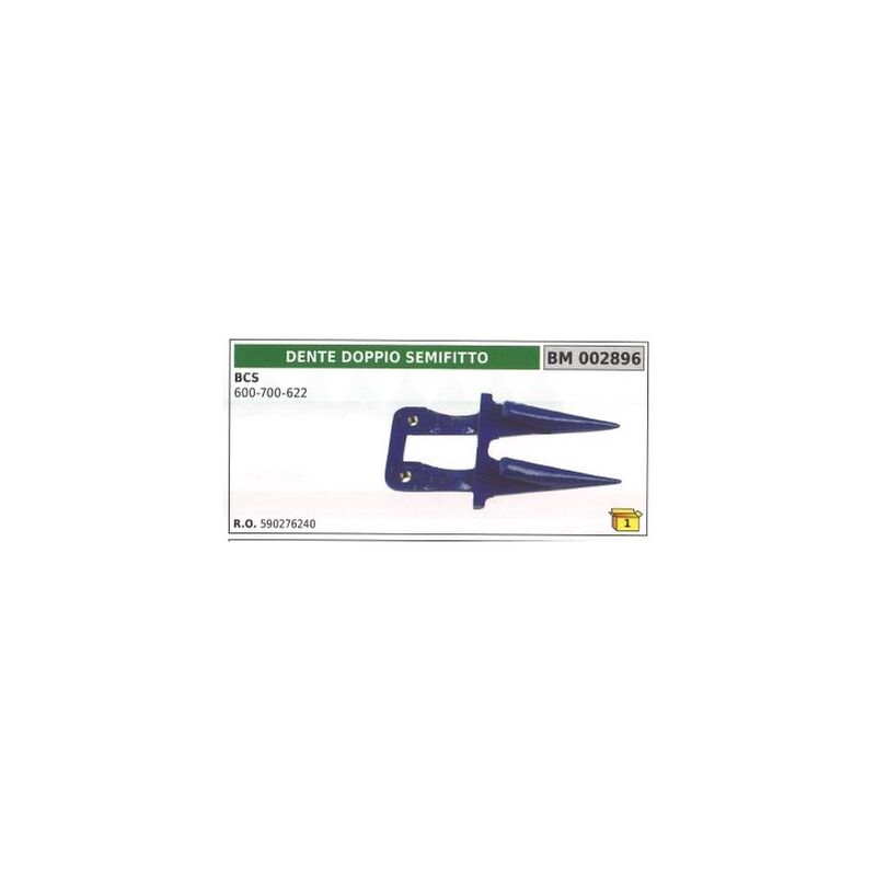foto del prodotto dente doppio semifitto per trattore agricolo bcs 600 700 622