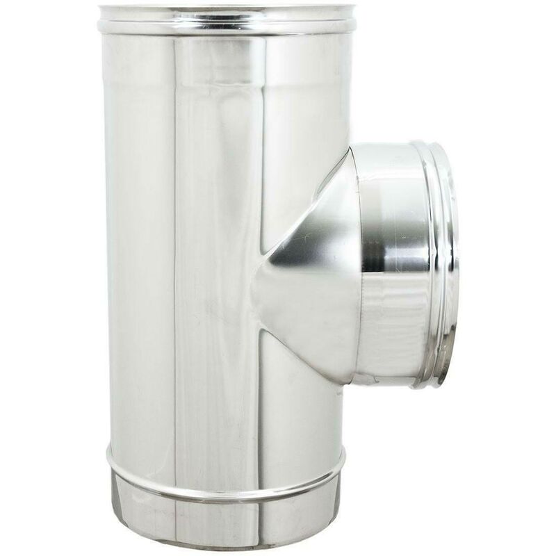 foto del prodotto derivazione a t inox da 80mm senza tappo