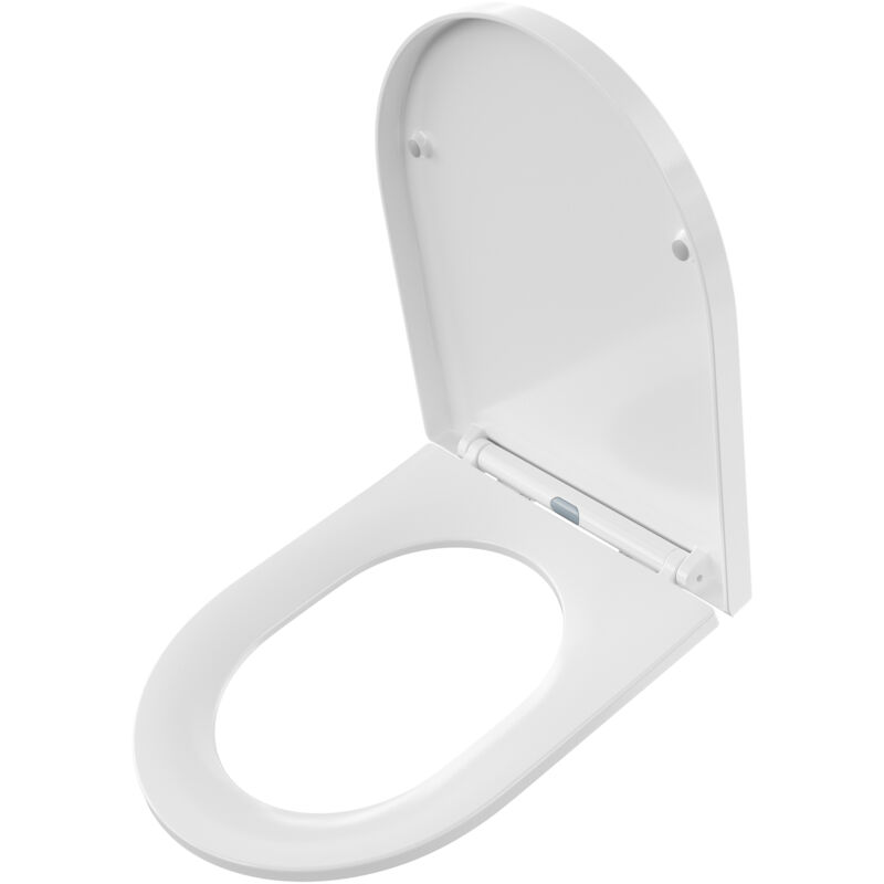foto del prodotto derw max sedile wc corto a d, sedile wc con chiusura ammortizzata 42,7 x 36 cm, bianco