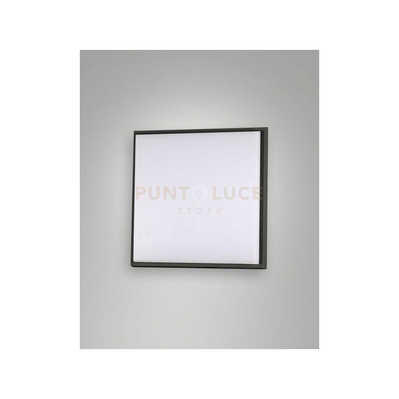 foto del prodotto desdy plafoniera led nera l.18x18cm 10w 3000k 1050lm in alluminio ip54