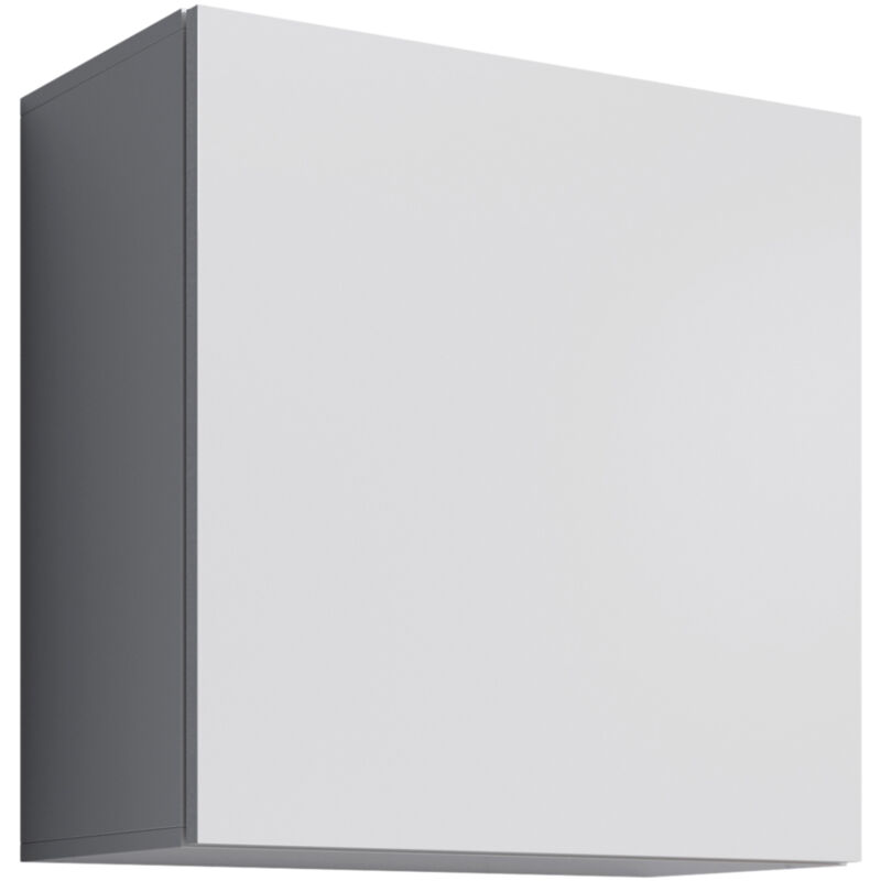 foto del prodotto design ameublement mobile sospeso vetrina soggiorno moderno salotto sala da pranzo vetrinetta pensile 60x60x30cm modello aitana q1 bianco lucido