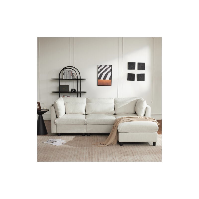 foto del prodotto design moderno, mobili imbottiti, divano, divano a tre posti, divano soggiorno, divano angolare con poggiapiedi, divano angolare a l