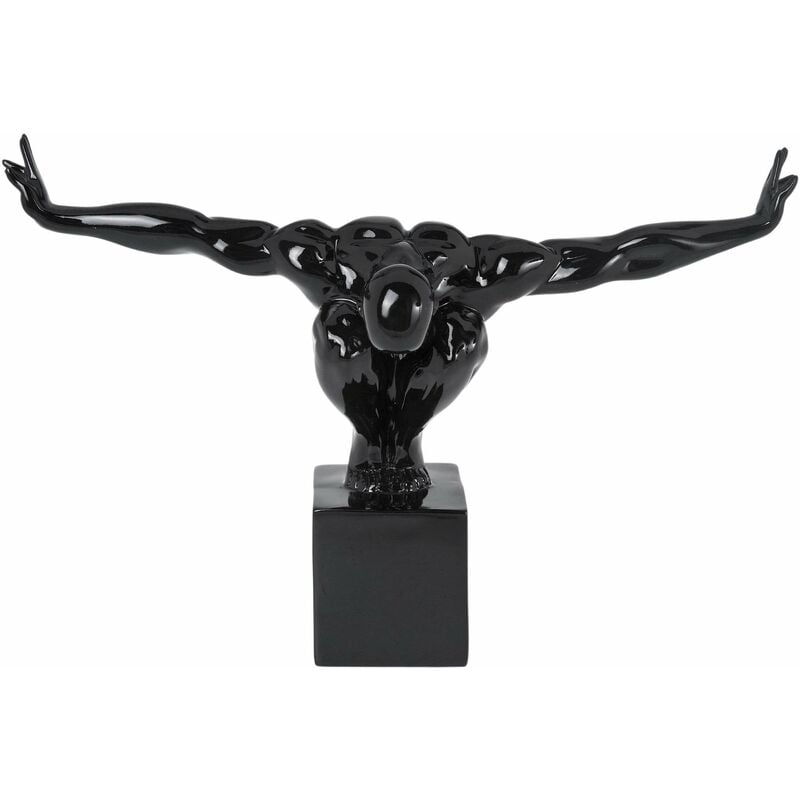 foto del prodotto design oggetto decorativo athlete, nero, piccolo, fatto a mano, estetico, artistico, base in marmo, 29x43x15 cm a l p kare