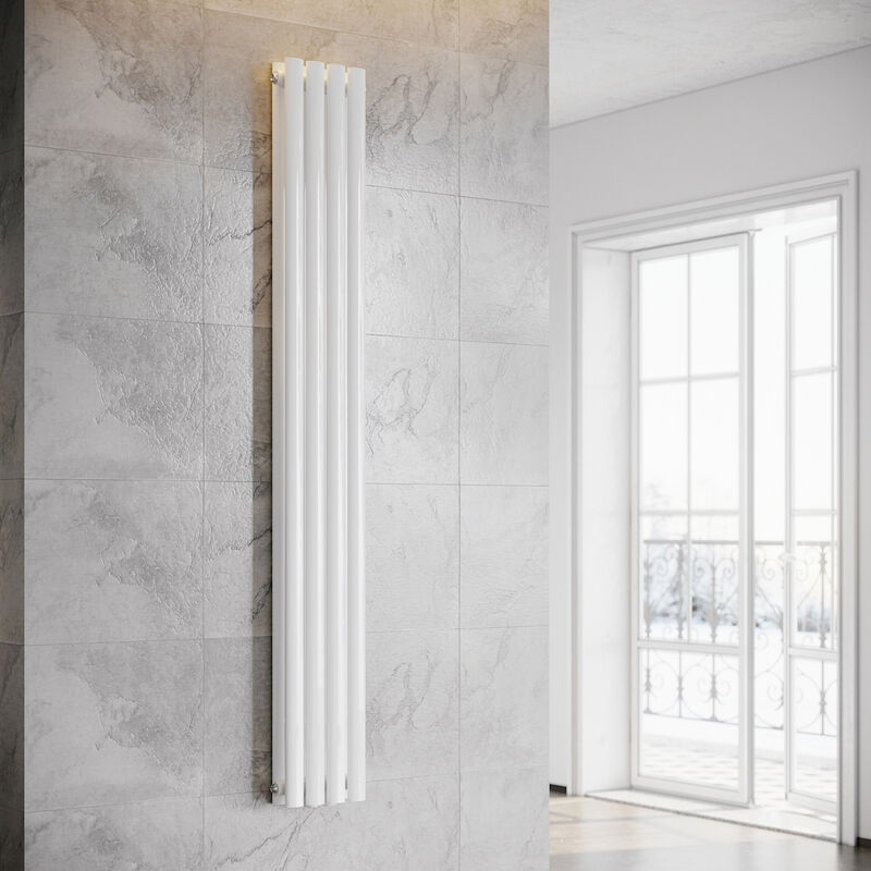 foto del prodotto design pannello radiatore tubi 1800 x 239 mm bianco doppio strato radiatore bagno collegamento centrale tubi verticali radiatore sonni