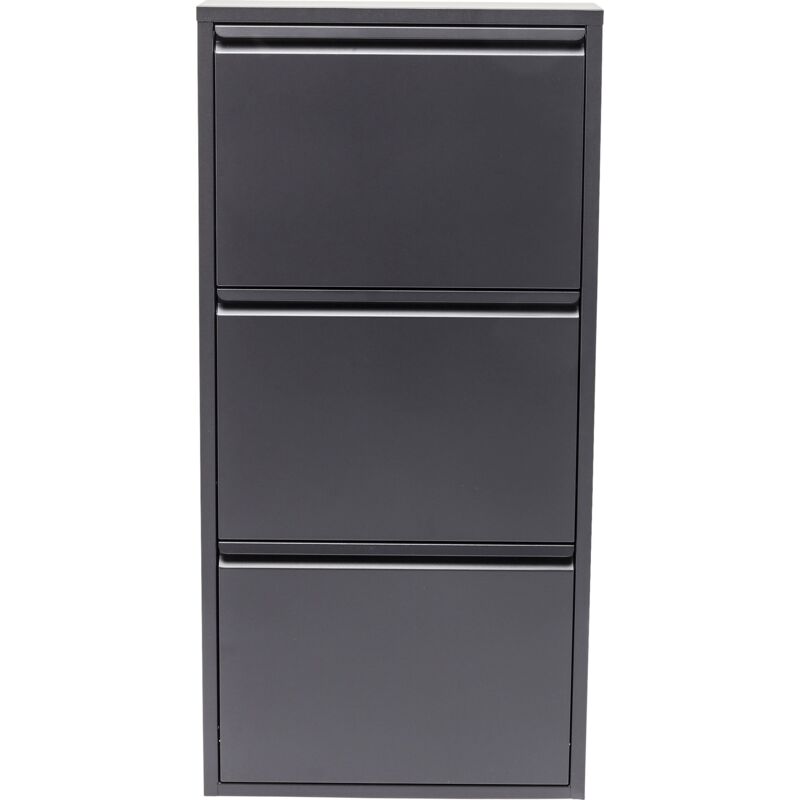foto del prodotto design scarpiera caruso, 3 scomparti basculanti, antracite, 6 paia di scarpe, 103x50x14cm, sottile, guradaroba, corridoio kare