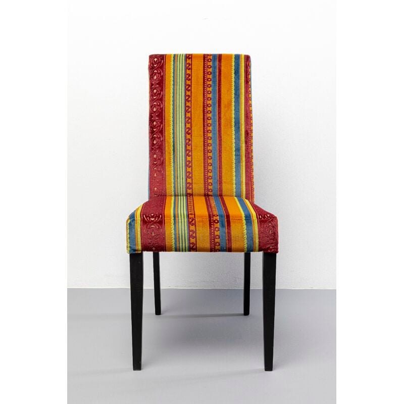foto del prodotto design sedia econo very british, rosso giallo blu, 99x49x58cm , vari colori, retro, faggio nero, mix stili, sala da pranzo kare