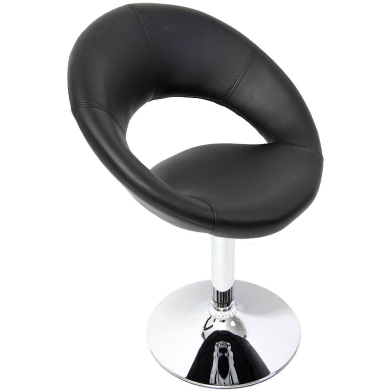 foto del prodotto design sedia palermo sala pranzo girevole lounge elegante ecopelle 50x60x82cm nero