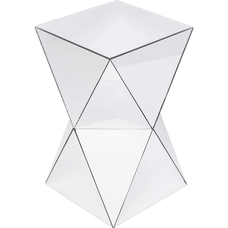 foto del prodotto design tavolino luxury triangle, argento a specchio, 54x32x32cm, forma geometrica kare