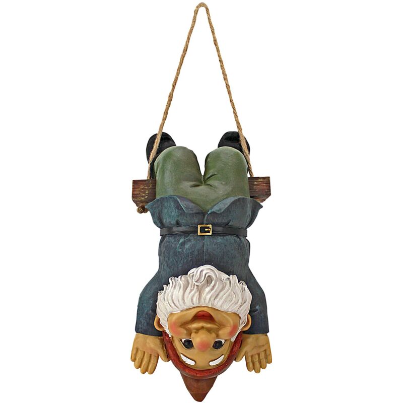foto del prodotto design toscano garden gnome statue alfie acrobat swinging gnome outdoor garden gnomes statue divertente prato gnome