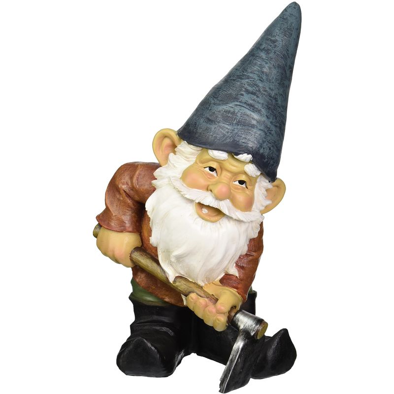 foto del prodotto design toscano garden gnome statue bulldoze dirty hoe outdoor garden gnomes statue divertente prato gnome