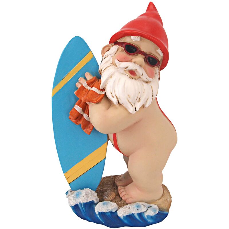 foto del prodotto design toscano garden gnome statue shredder dude surfer gnome outdoor garden gnomes statue divertente prato gnome