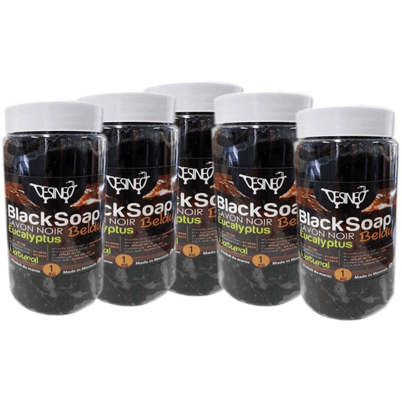 foto del prodotto desineo lotto 5 kg di sapone nero 100 naturale con eucalipto bio beldi