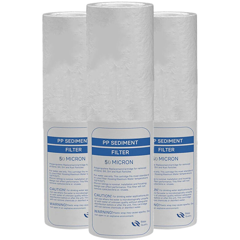 foto del prodotto desineo lotto di 3 ricariche anti sedimento 50 micron per porta filtro 9 3 4 10 pollici