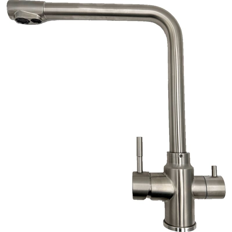 foto del prodotto desineo rubinetto cucina a 3 vie acqua filtrata, design pratico ed elegante per una cucina moderna e funzionale.
