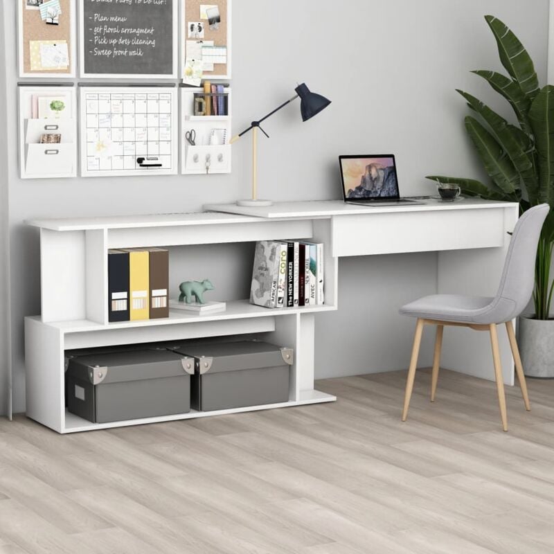 foto del prodotto desk corner swivel in various colors modern wood dimensioni bianco