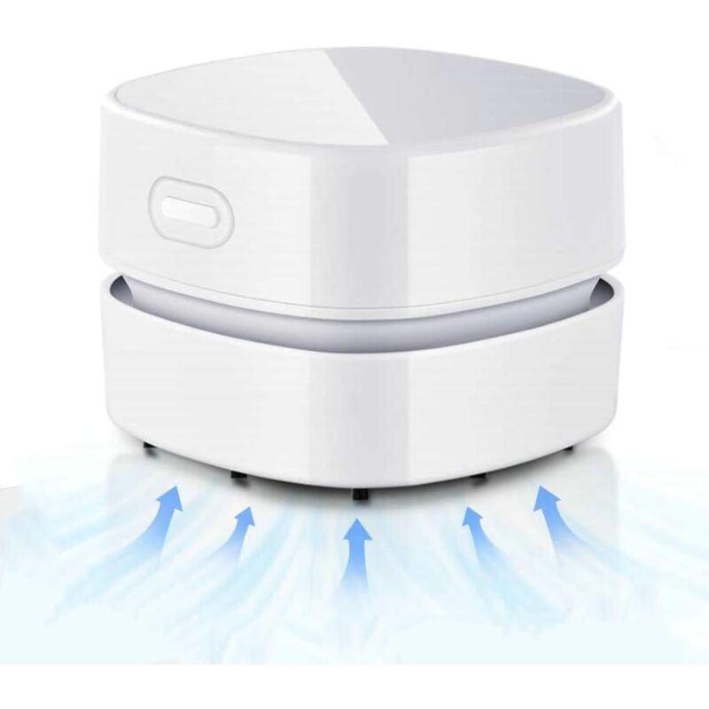 immagine 0 del prodotto desktop vacuum cleaner, usb rechargeable tabletop dust sweeper, 90 minute run time, 360 rotating cordless dust cleaner for home, school, office,