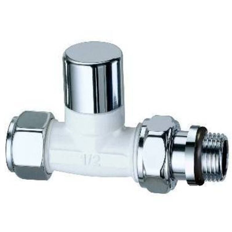 foto del prodotto detentore diritto bianco-cromato completo di calotta 1/2