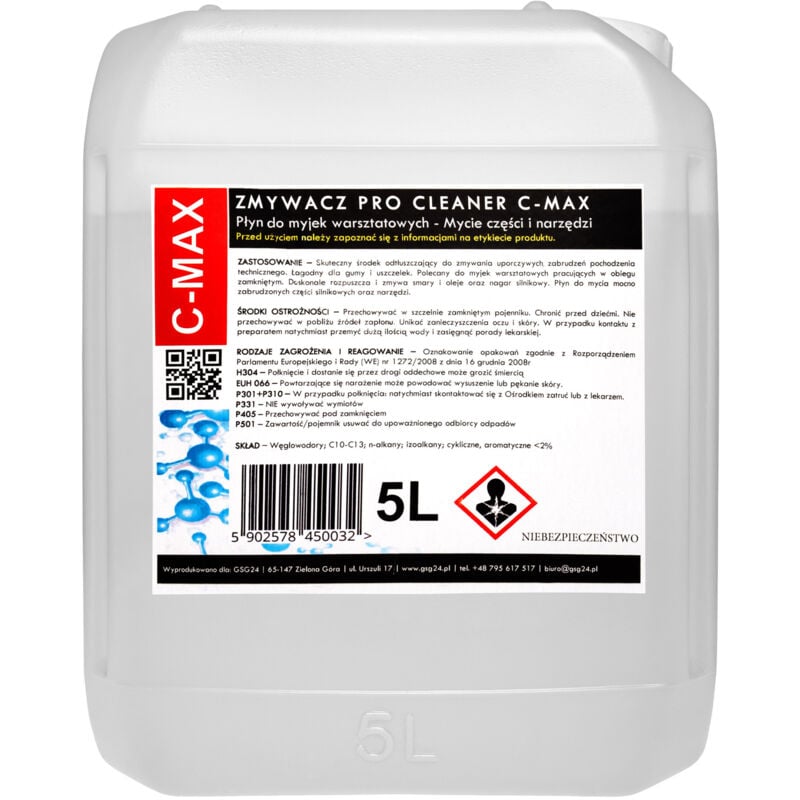 foto del prodotto detergente liquido per parti e attrezzi della lavatrice da officina pro cleaner c max 5l